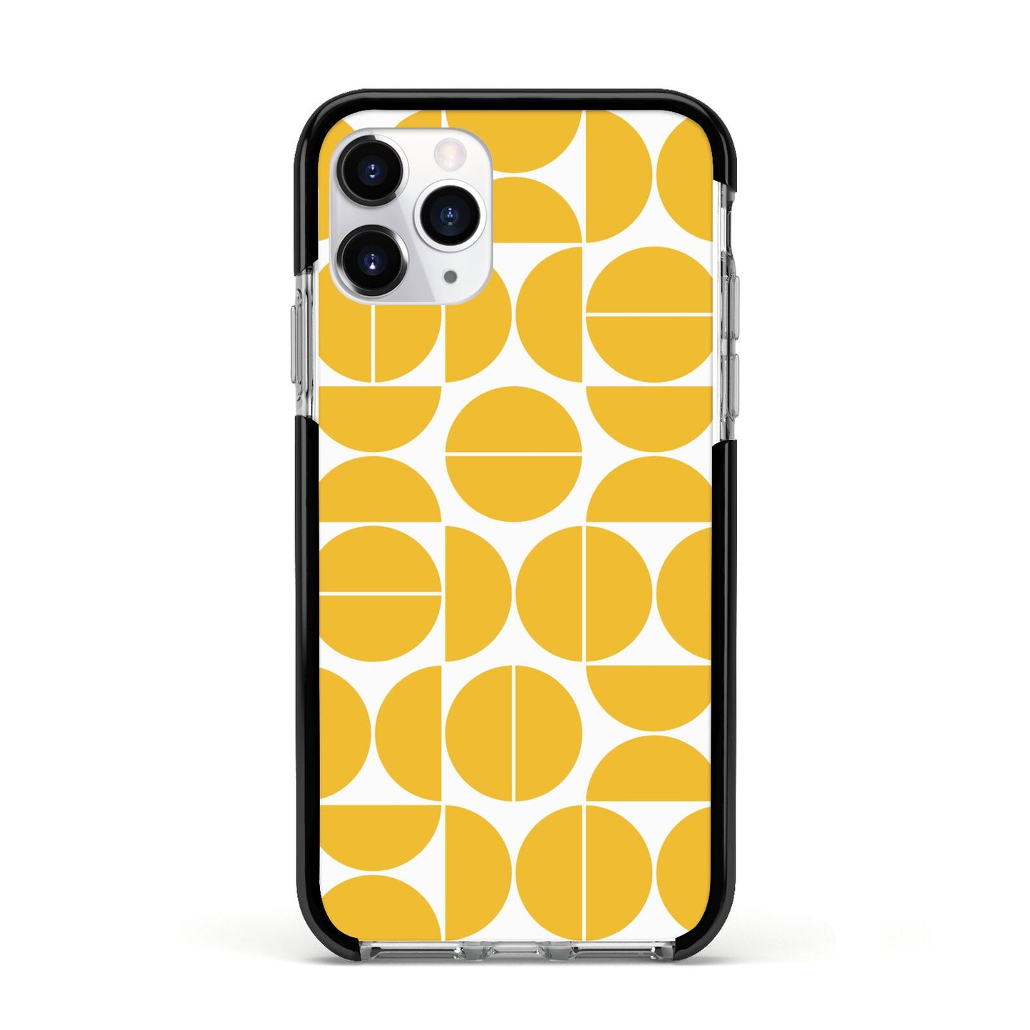 Circular Geometric Pattern Apple iPhone 11 Pro in Silver with Black Impact Case