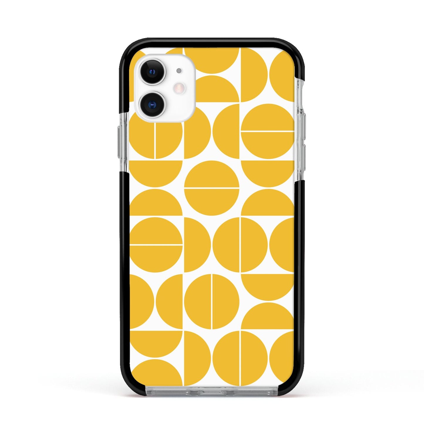 Circular Geometric Pattern Apple iPhone 11 in White with Black Impact Case