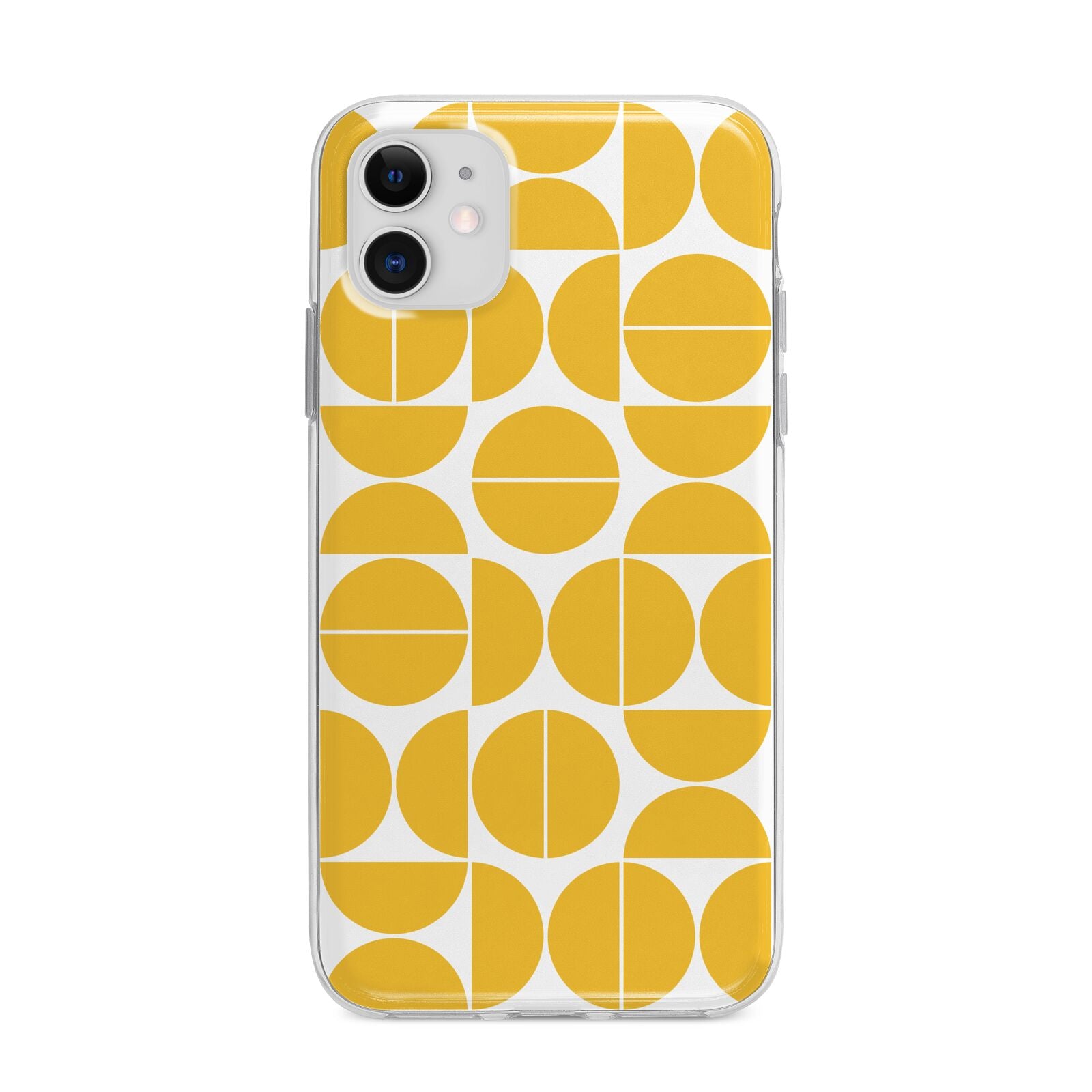 Circular Geometric Pattern Apple iPhone 11 in White with Bumper Case