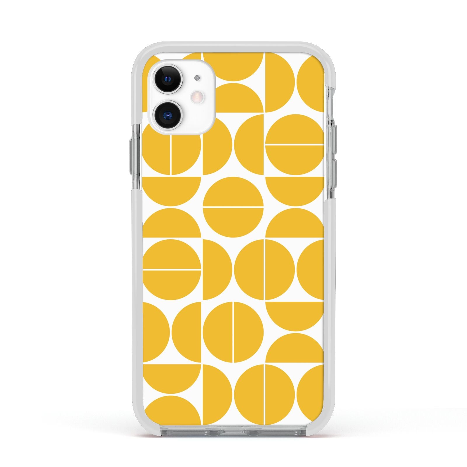 Circular Geometric Pattern Apple iPhone 11 in White with White Impact Case