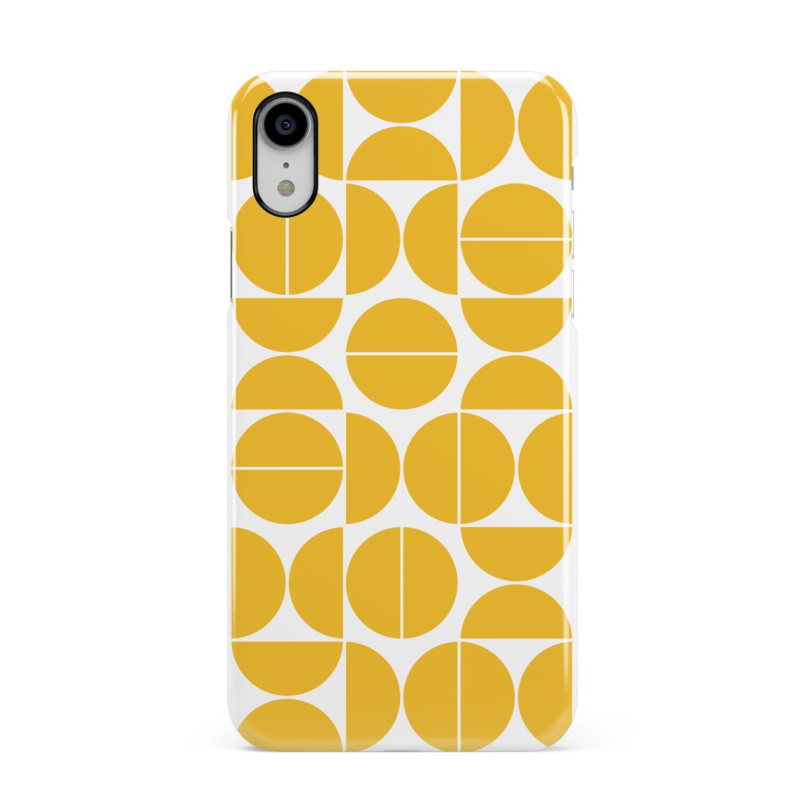 Circular Geometric Pattern Apple iPhone XR White 3D Snap Case