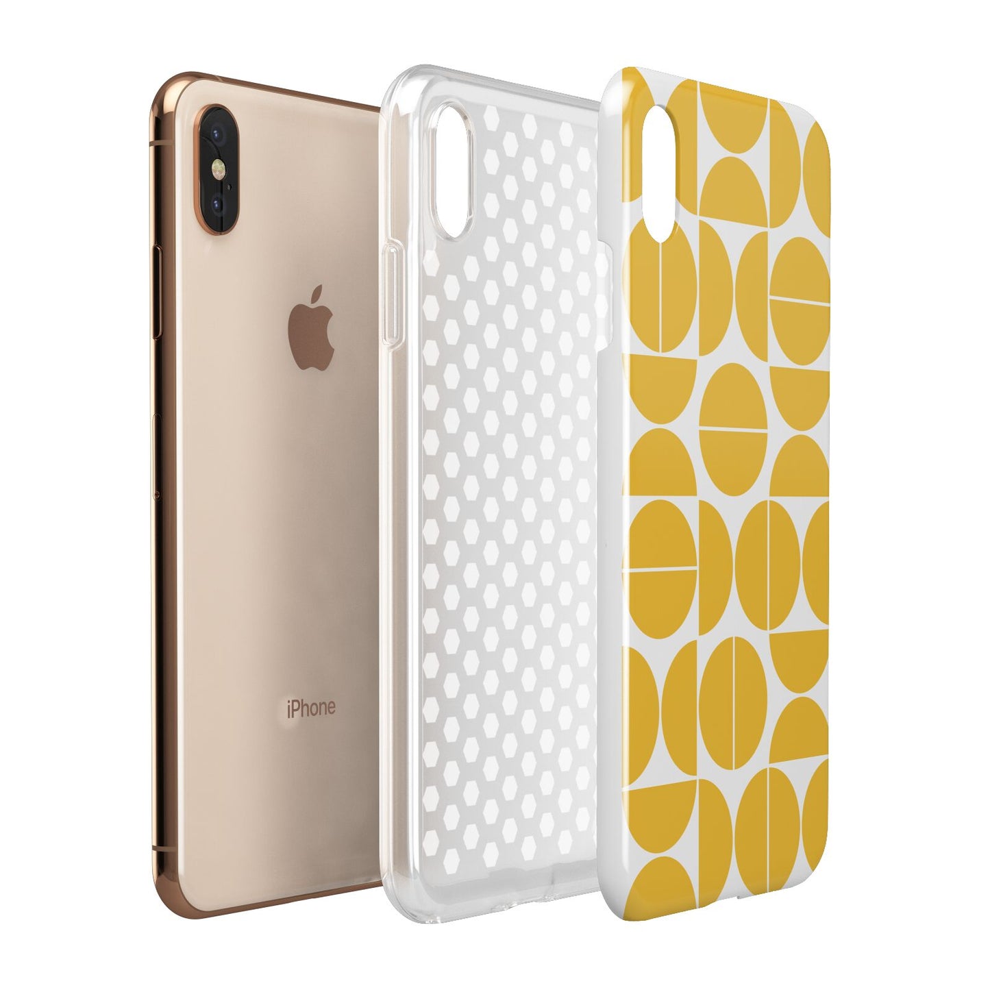 Circular Geometric Pattern Apple iPhone Xs Max 3D Tough Case Expanded View