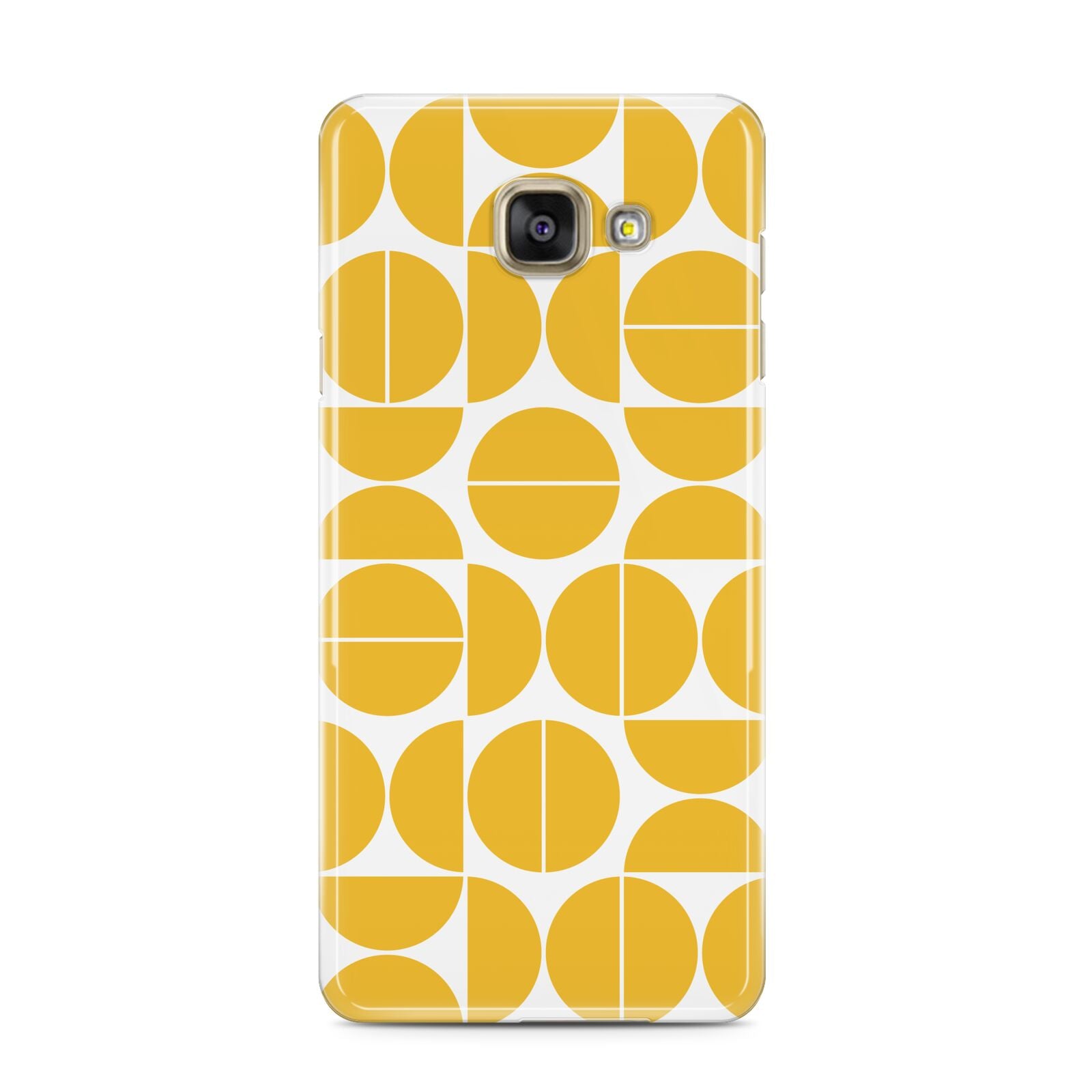 Circular Geometric Pattern Samsung Galaxy A3 2016 Case on gold phone