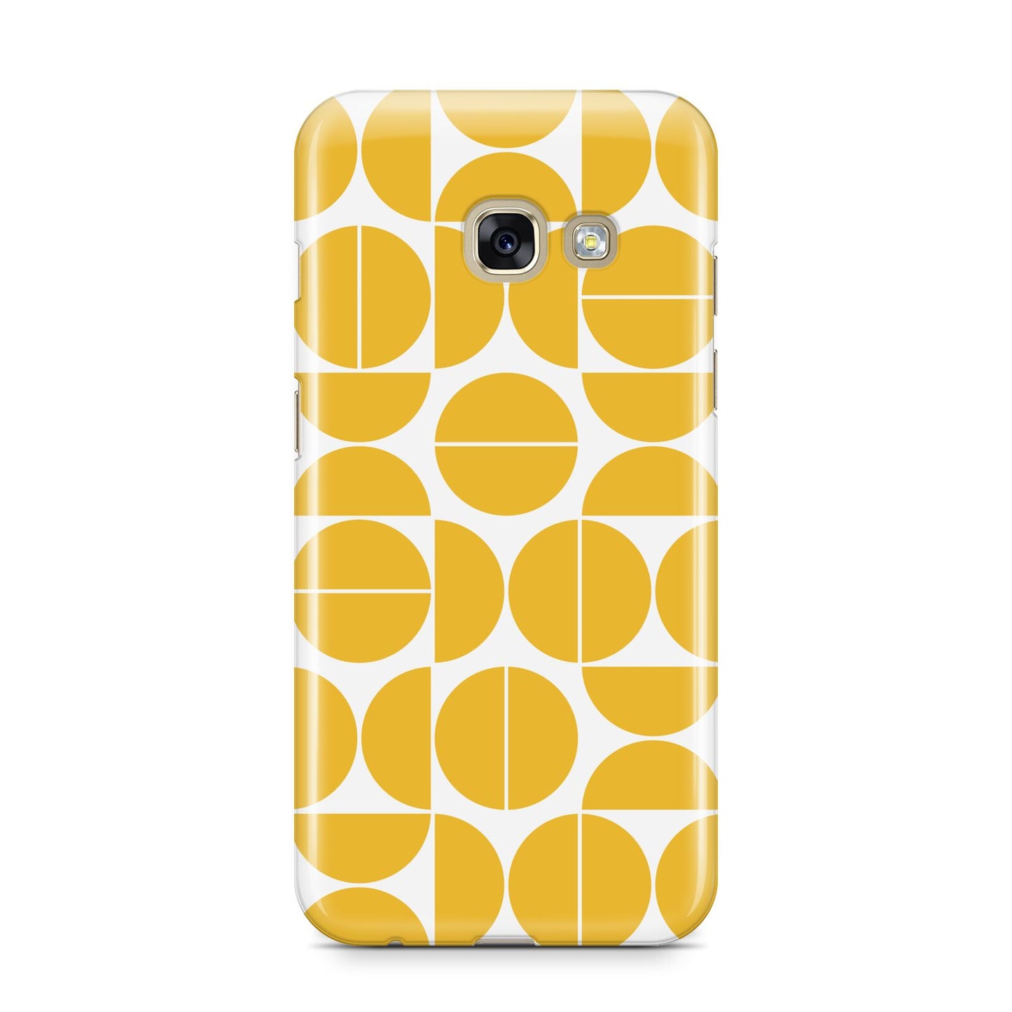 Circular Geometric Pattern Samsung Galaxy A3 2017 Case on gold phone