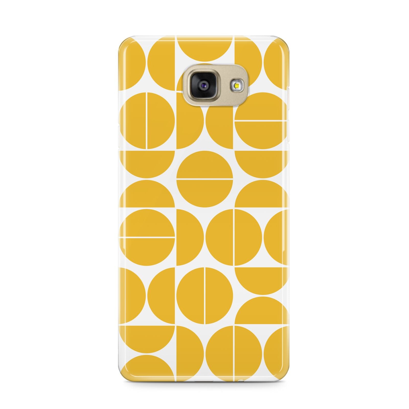 Circular Geometric Pattern Samsung Galaxy A9 2016 Case on gold phone