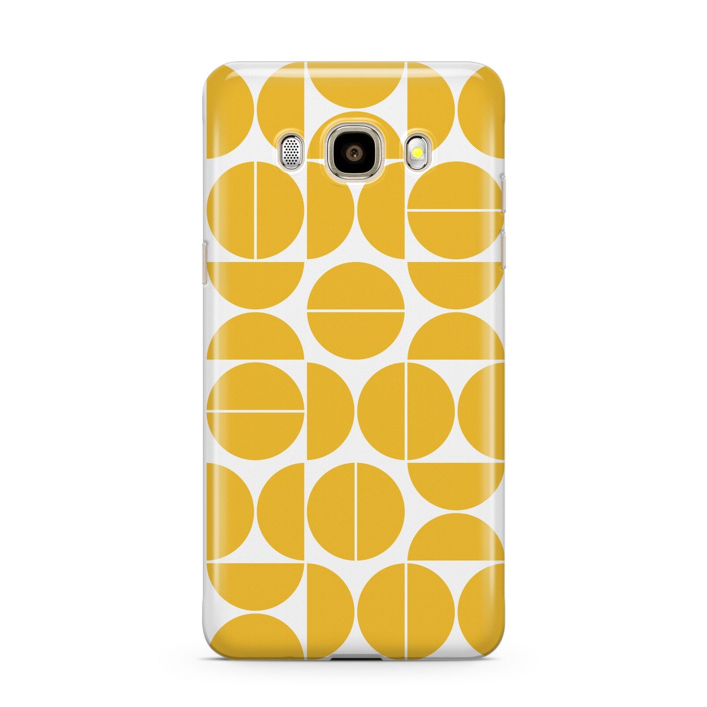 Circular Geometric Pattern Samsung Galaxy J7 2016 Case on gold phone