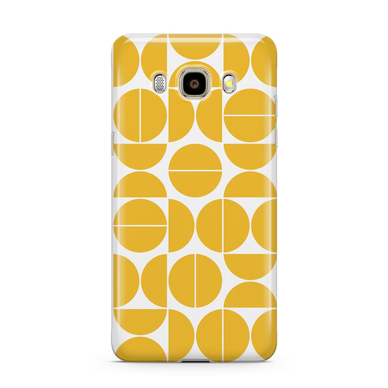 Circular Geometric Pattern Samsung Galaxy J7 2016 Case on gold phone