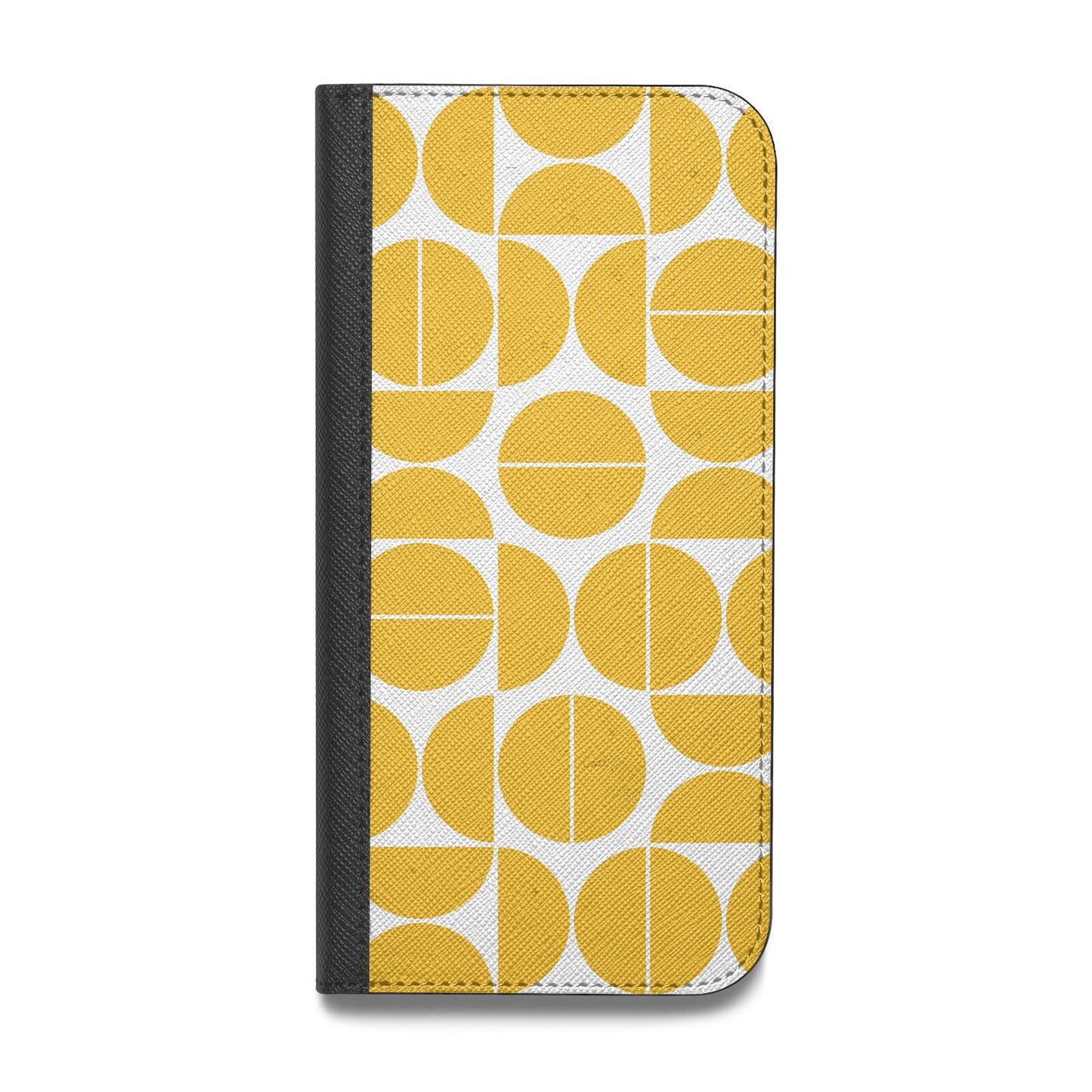 Circular Geometric Pattern Vegan Leather Flip iPhone Case