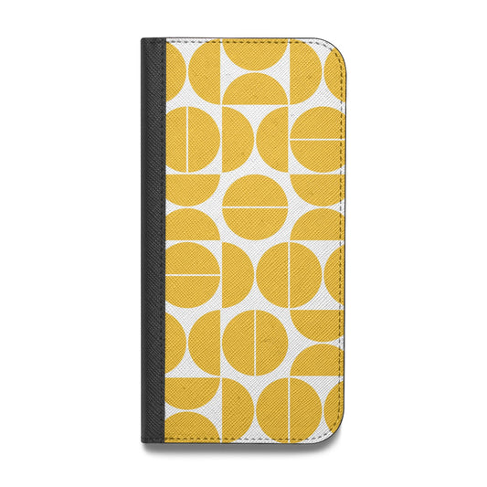 Circular Geometric Pattern Vegan Leather Flip iPhone Case