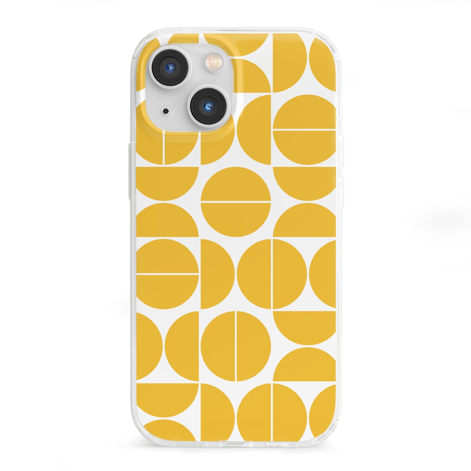 Circular Geometric Pattern iPhone 13 Mini Clear Bumper Case