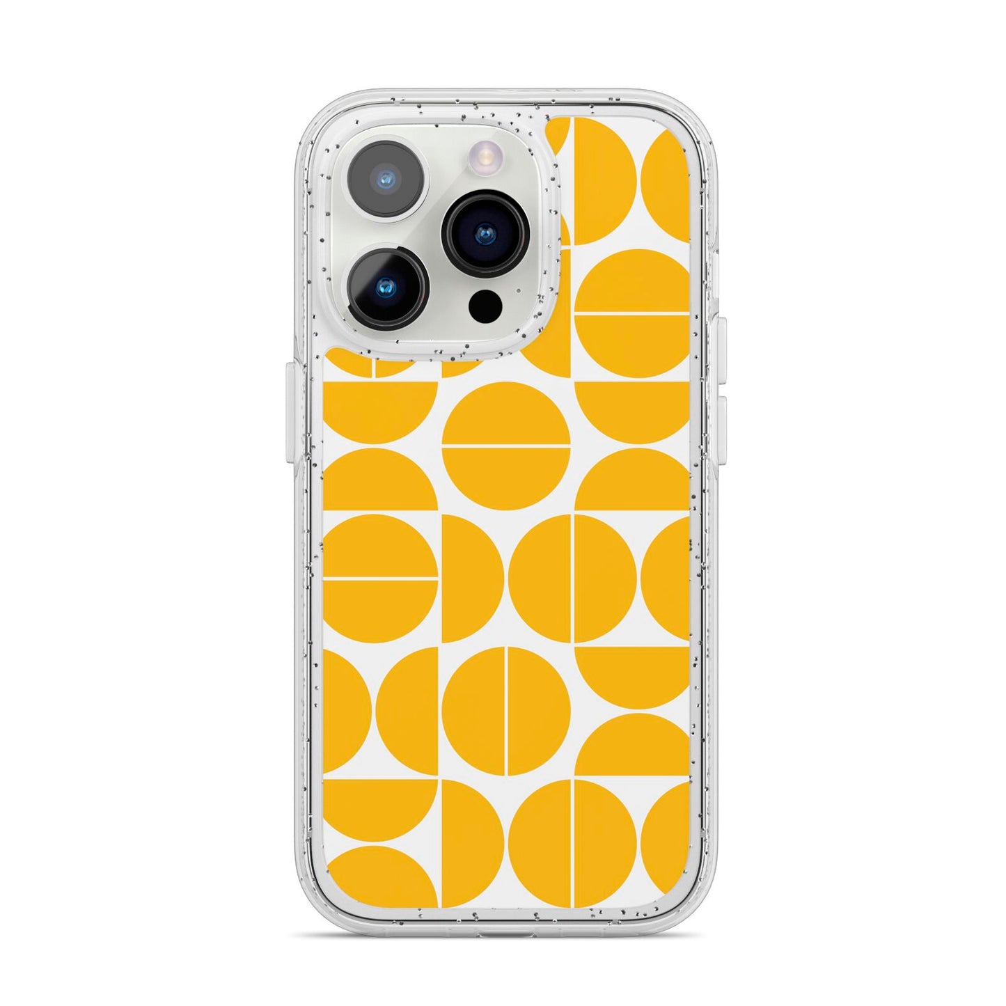 Circular Geometric Pattern iPhone 14 Pro Glitter Tough Case Silver