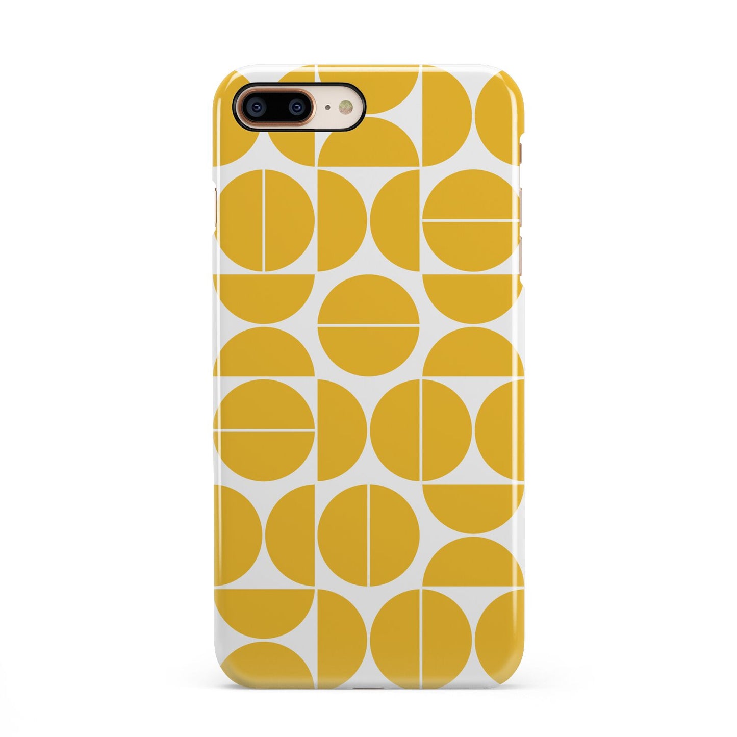 Circular Geometric Pattern iPhone 8 Plus 3D Snap Case on Gold Phone