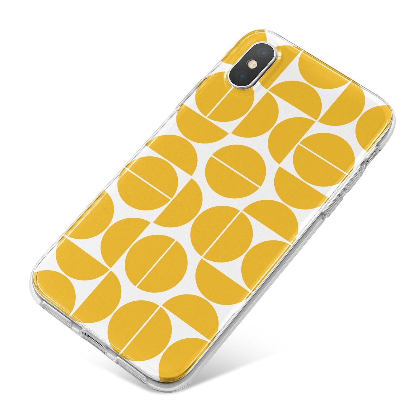 Circular Geometric Pattern iPhone X Bumper Case on Silver iPhone