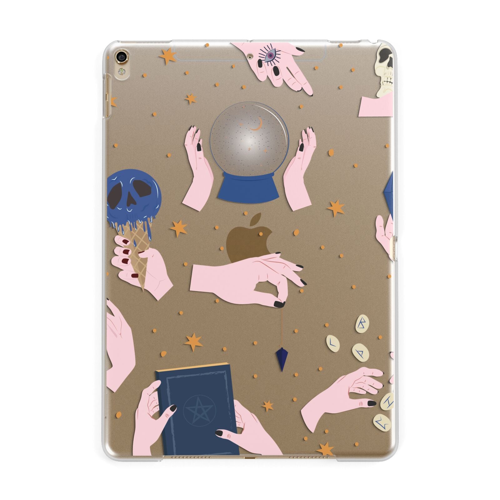 Clairvoyant Witches Hands Apple iPad Gold Case