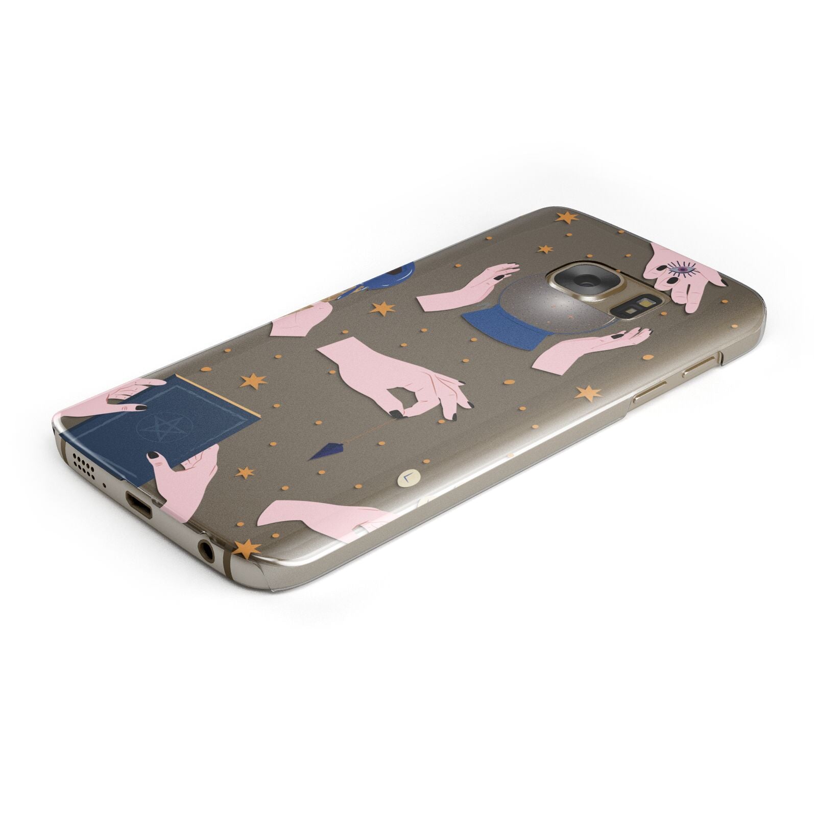 Clairvoyant Witches Hands Protective Samsung Galaxy Case Angled Image