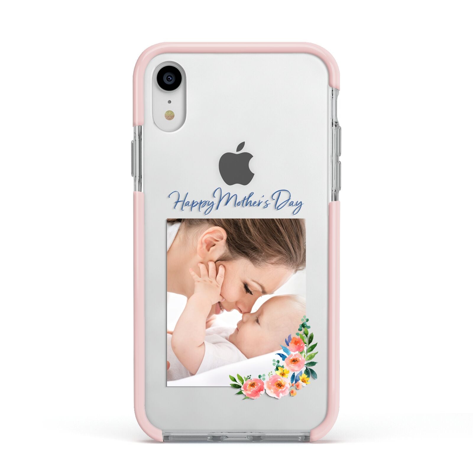 Classic Mothers Day Apple iPhone XR Impact Case Pink Edge on Silver Phone