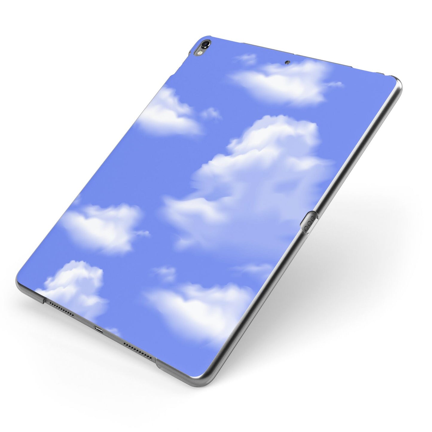 Clouds Apple iPad Case on Grey iPad Side View