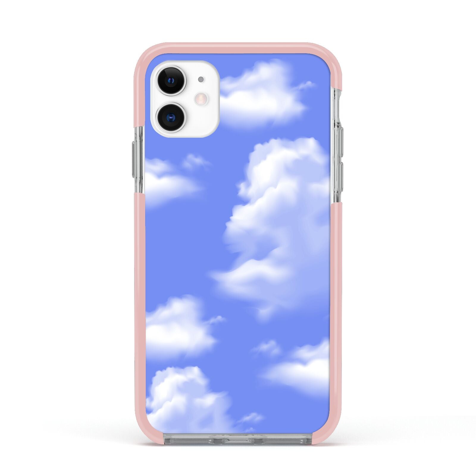 Clouds Apple iPhone 11 in White with Pink Impact Case