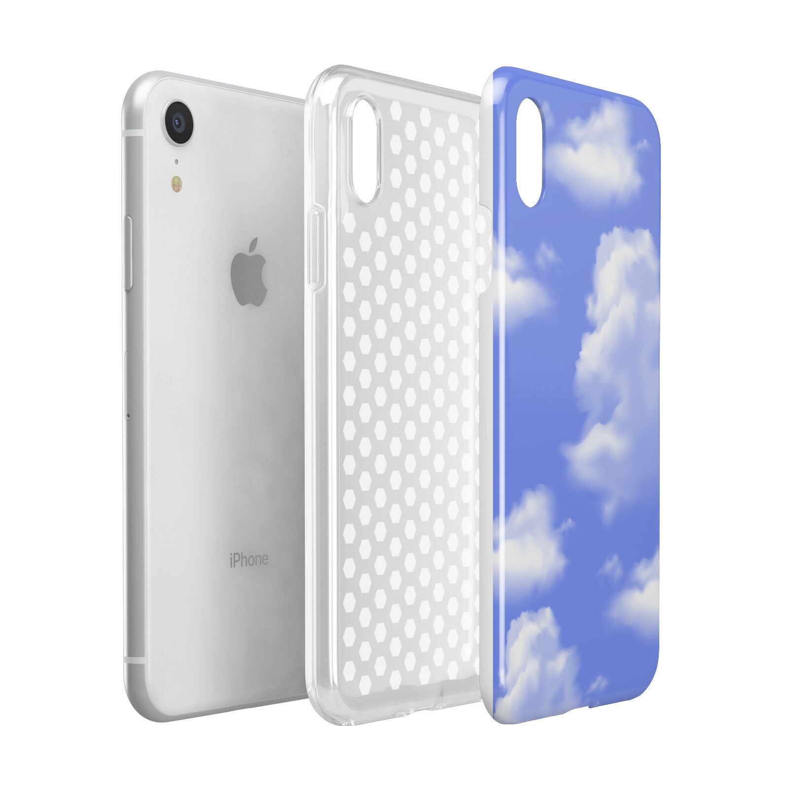 Clouds Apple iPhone XR White 3D Tough Case Expanded view