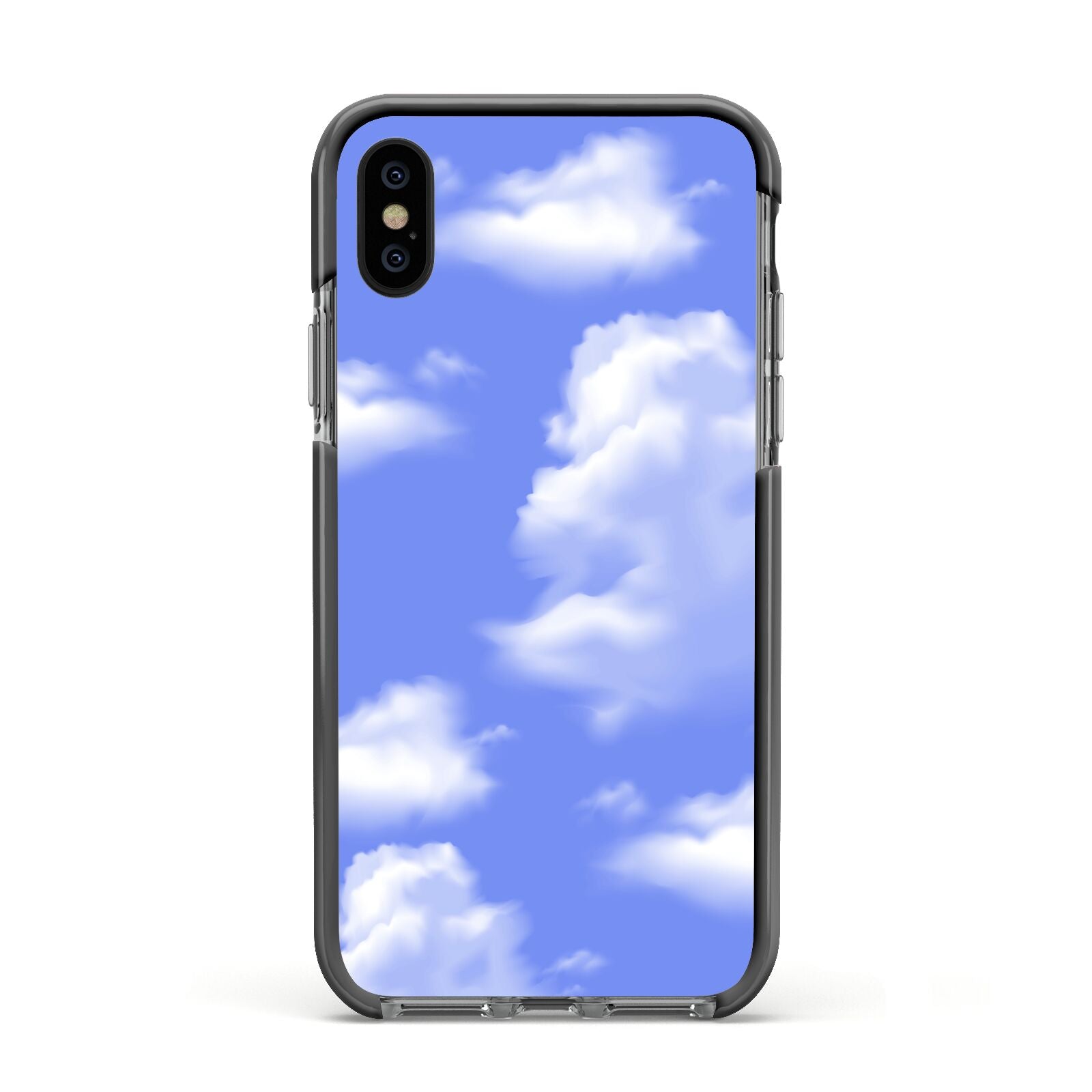 Clouds Apple iPhone Xs Impact Case Black Edge on Black Phone