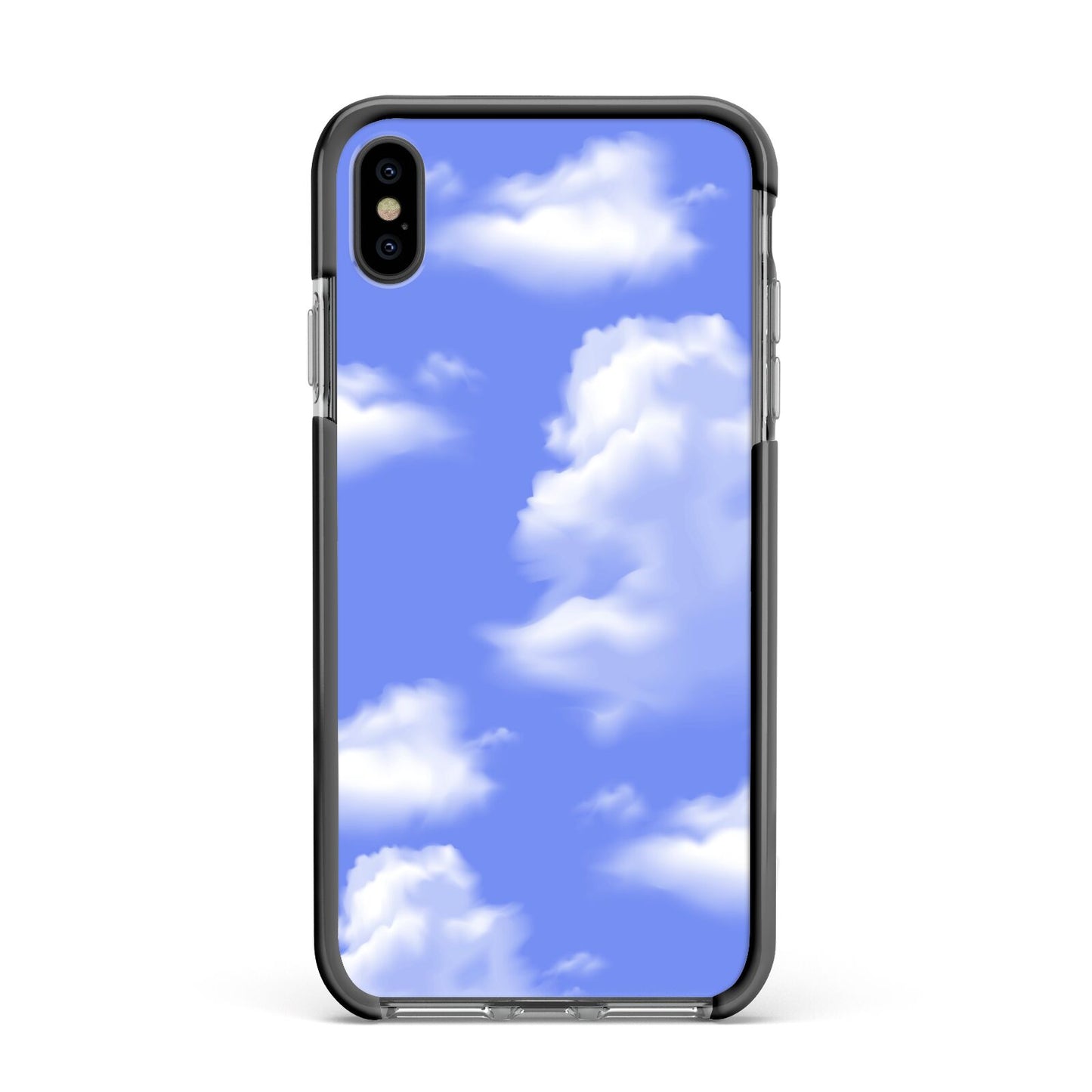 Clouds Apple iPhone Xs Max Impact Case Black Edge on Black Phone