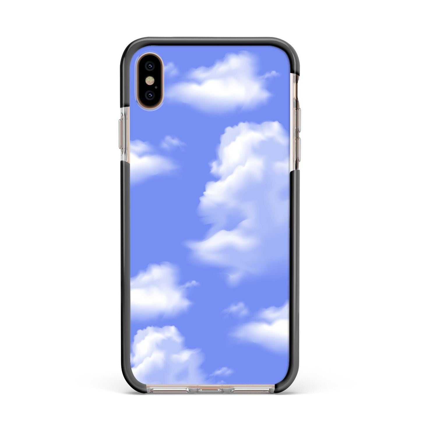 Clouds Apple iPhone Xs Max Impact Case Black Edge on Gold Phone