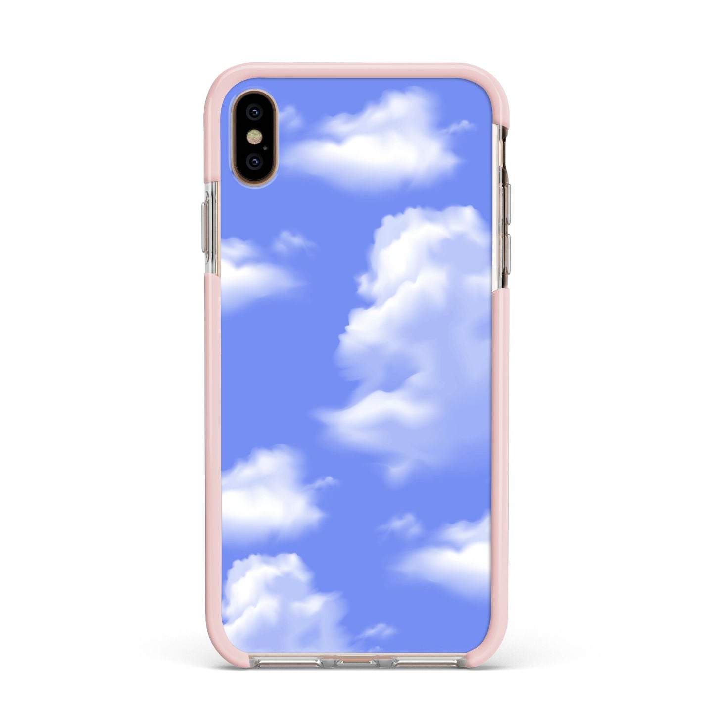 Clouds Apple iPhone Xs Max Impact Case Pink Edge on Gold Phone