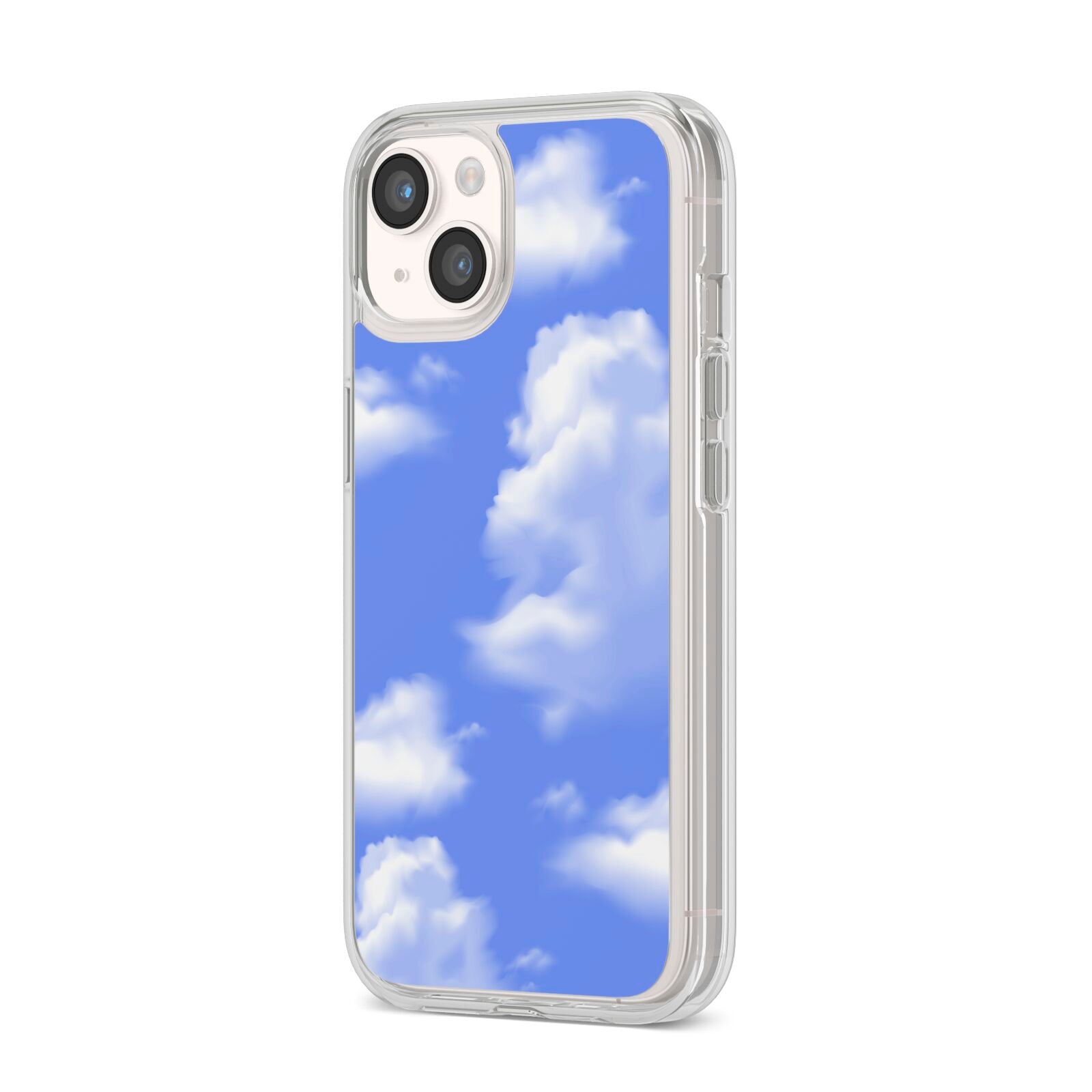 Clouds iPhone 14 Clear Tough Case Starlight Angled Image