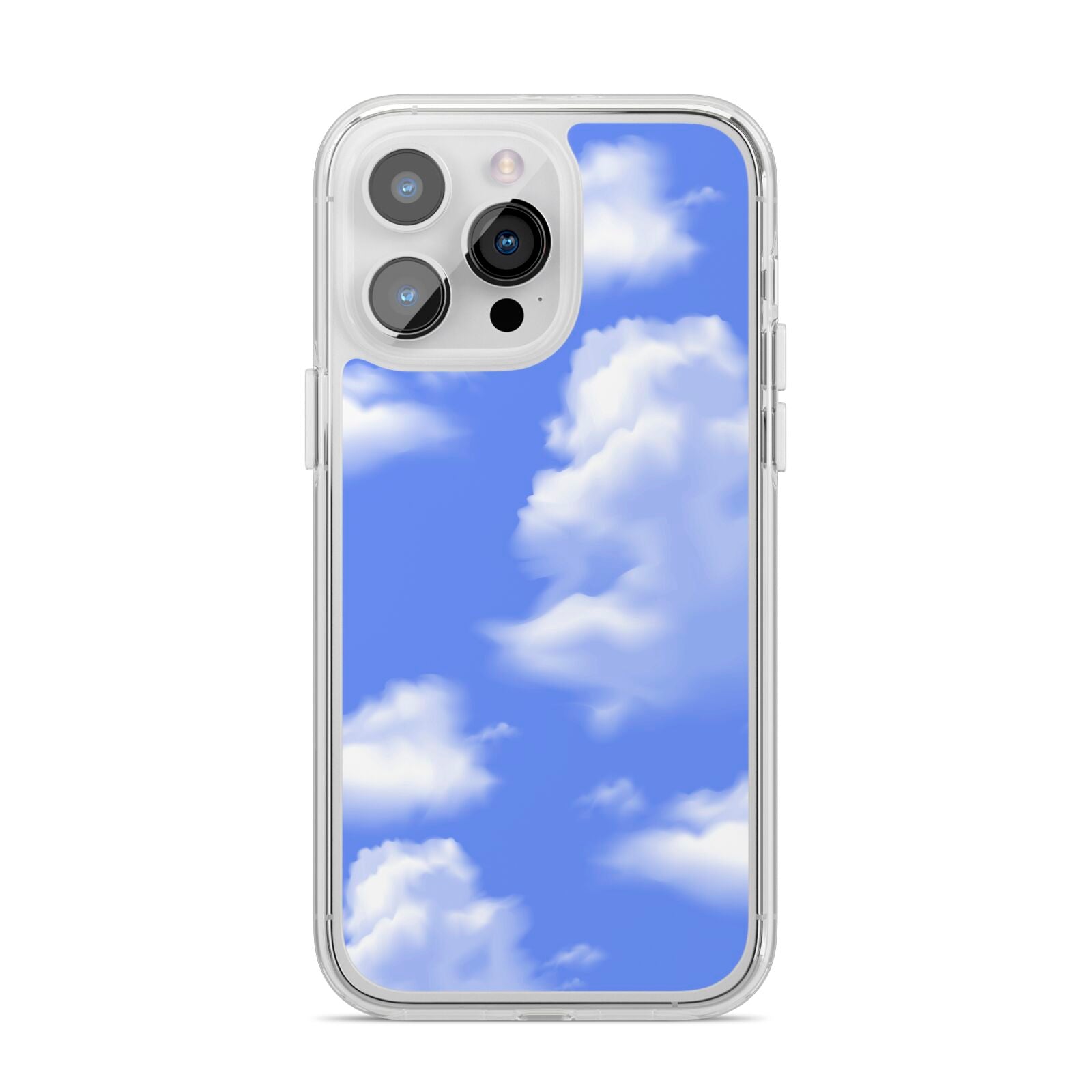 Clouds iPhone 14 Pro Max Clear Tough Case Silver