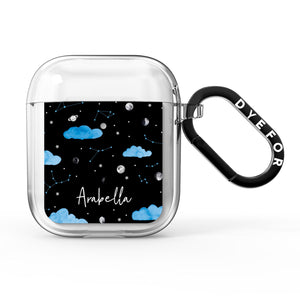 Cloudy Night Sky with Name AirPods Case