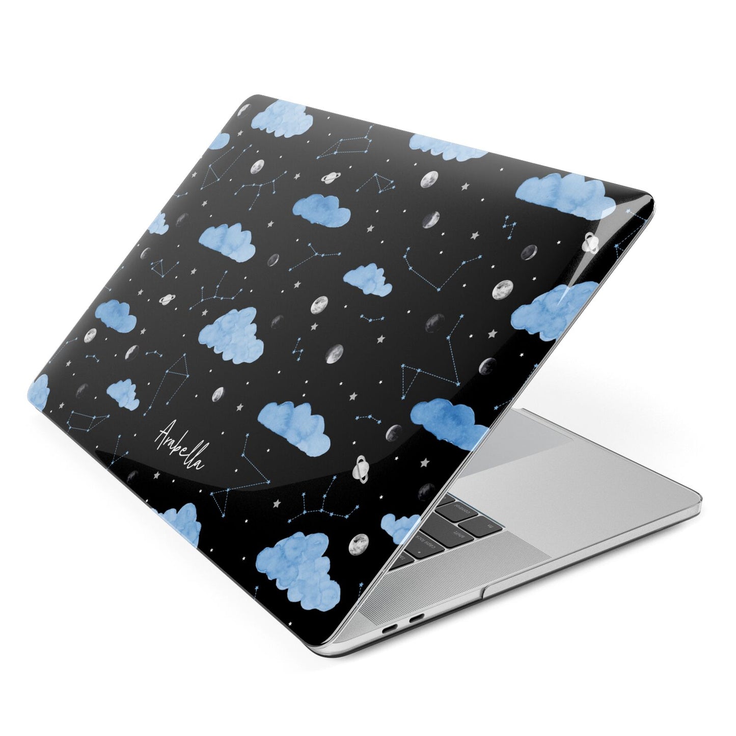 Cloudy Night Sky with Name Apple MacBook Case Side View