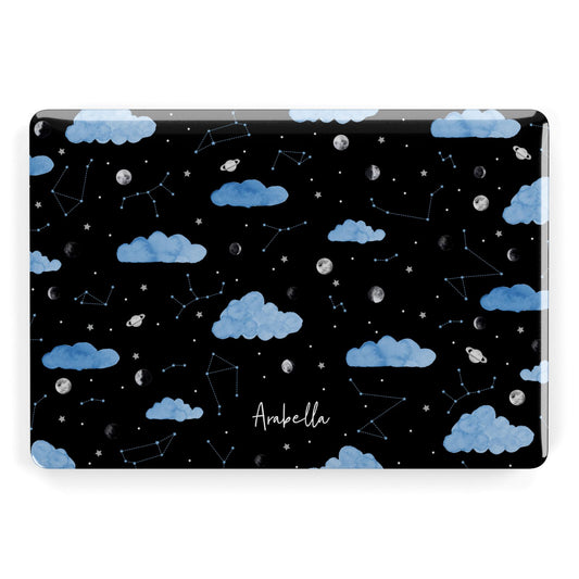 Cloudy Night Sky with Name Apple MacBook Case