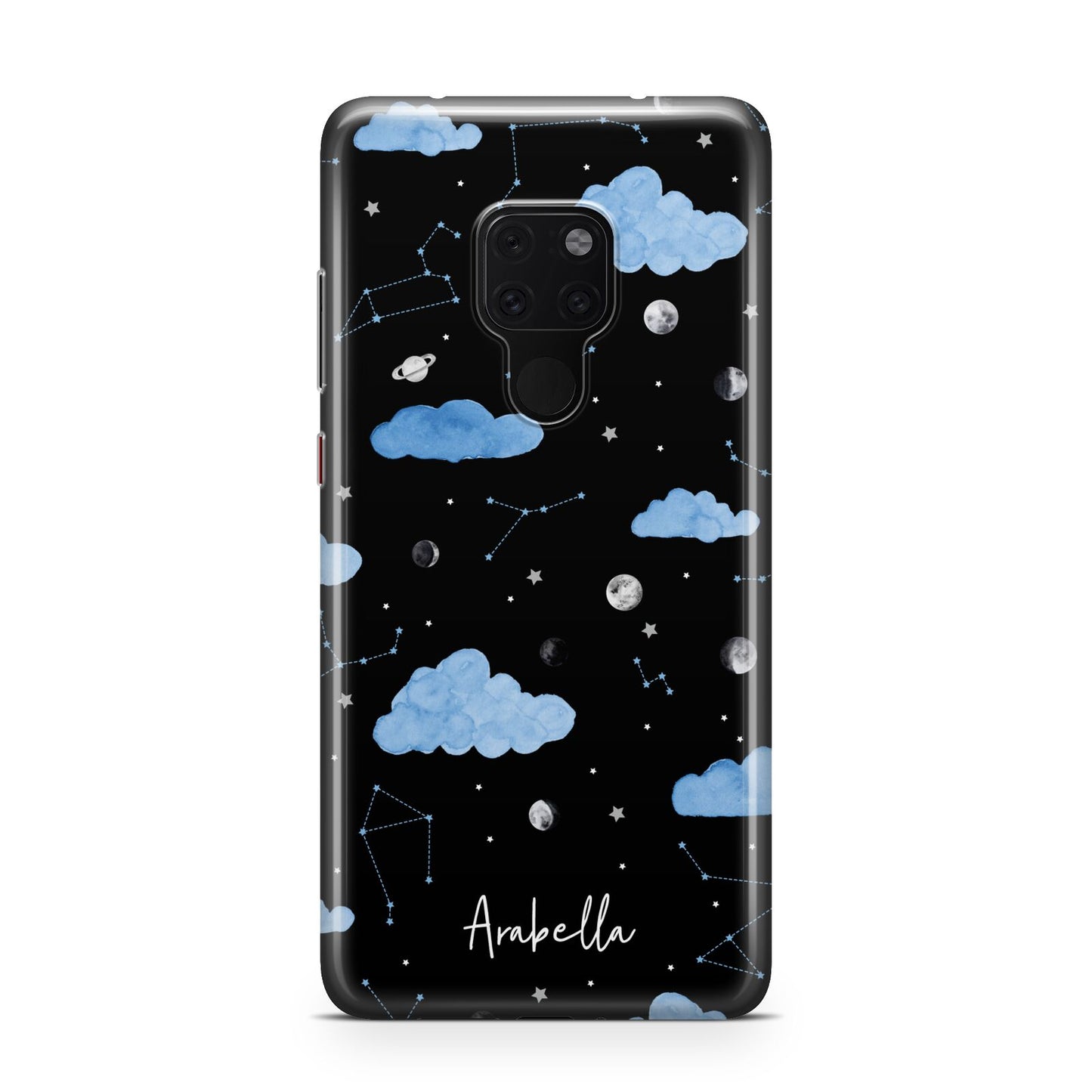 Cloudy Night Sky with Name Huawei Mate 20 Phone Case