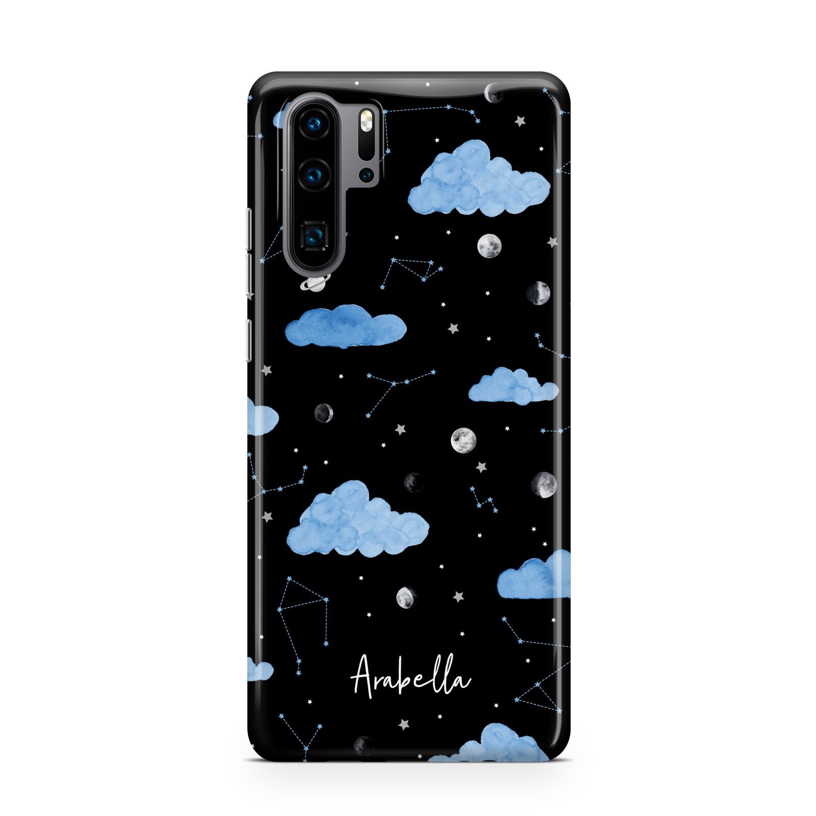 Cloudy Night Sky with Name Huawei P30 Pro Phone Case