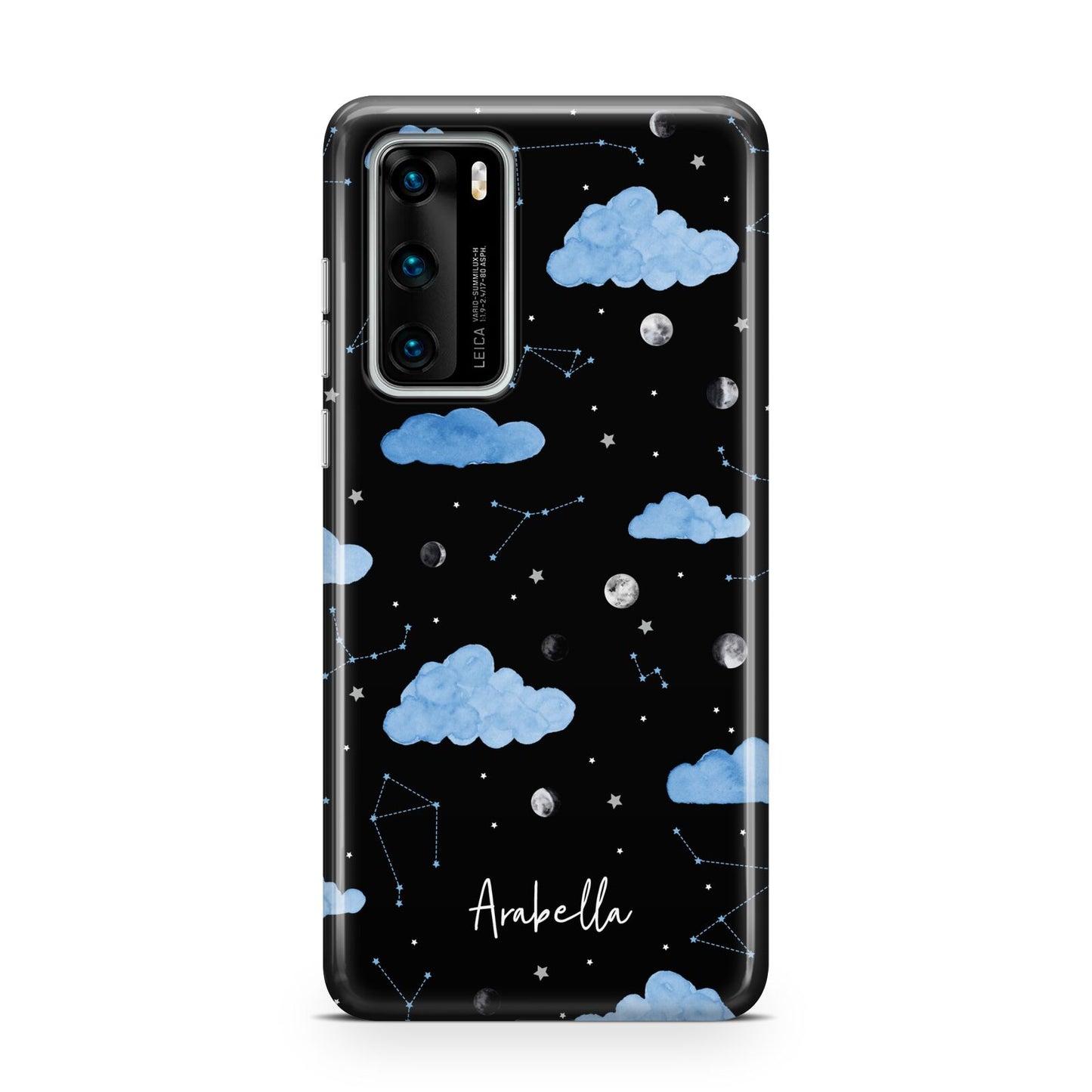 Cloudy Night Sky with Name Huawei P40 Phone Case