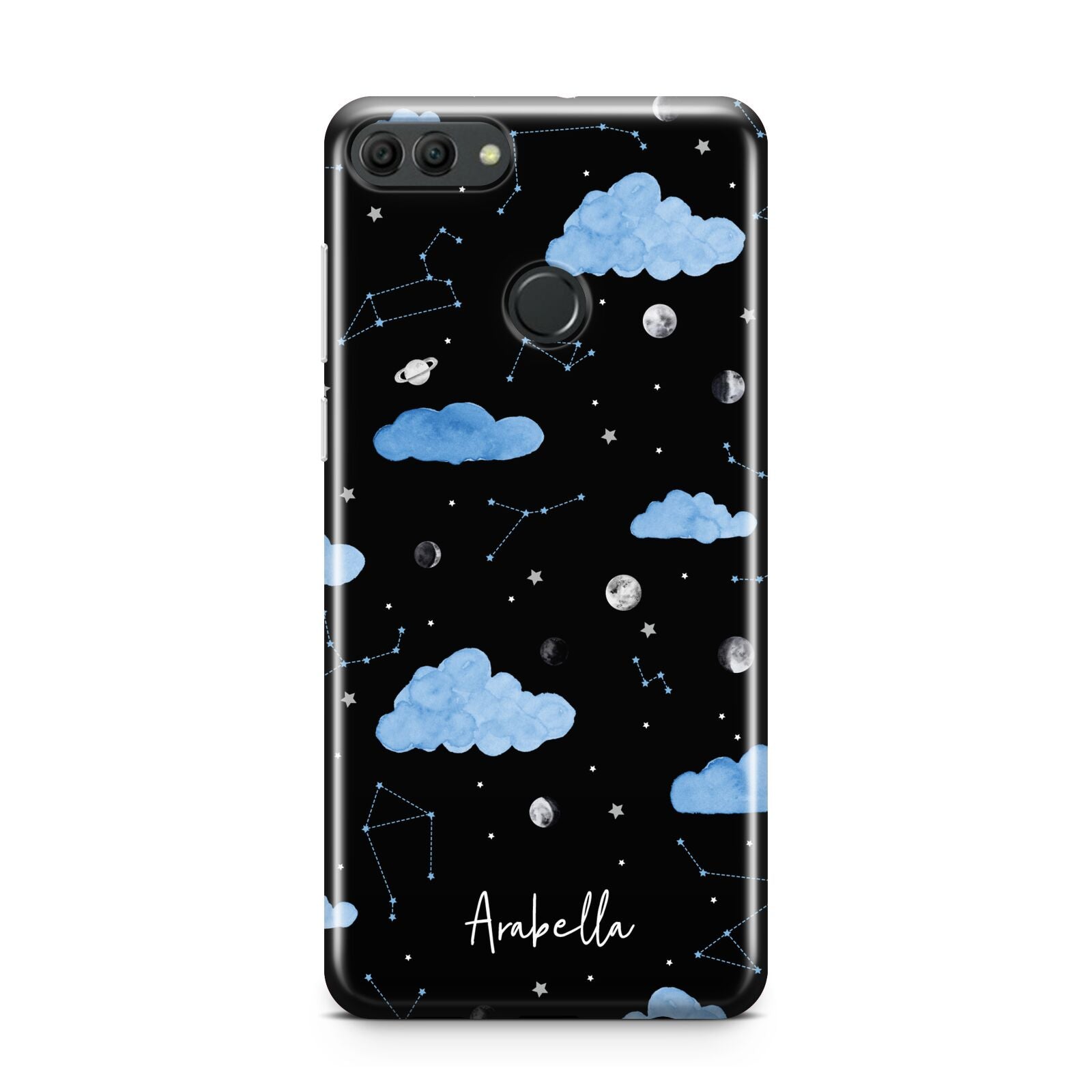 Cloudy Night Sky with Name Huawei Y9 2018