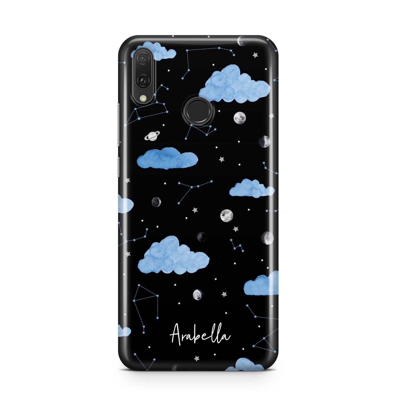 Cloudy Night Sky with Name Huawei Y9 2019