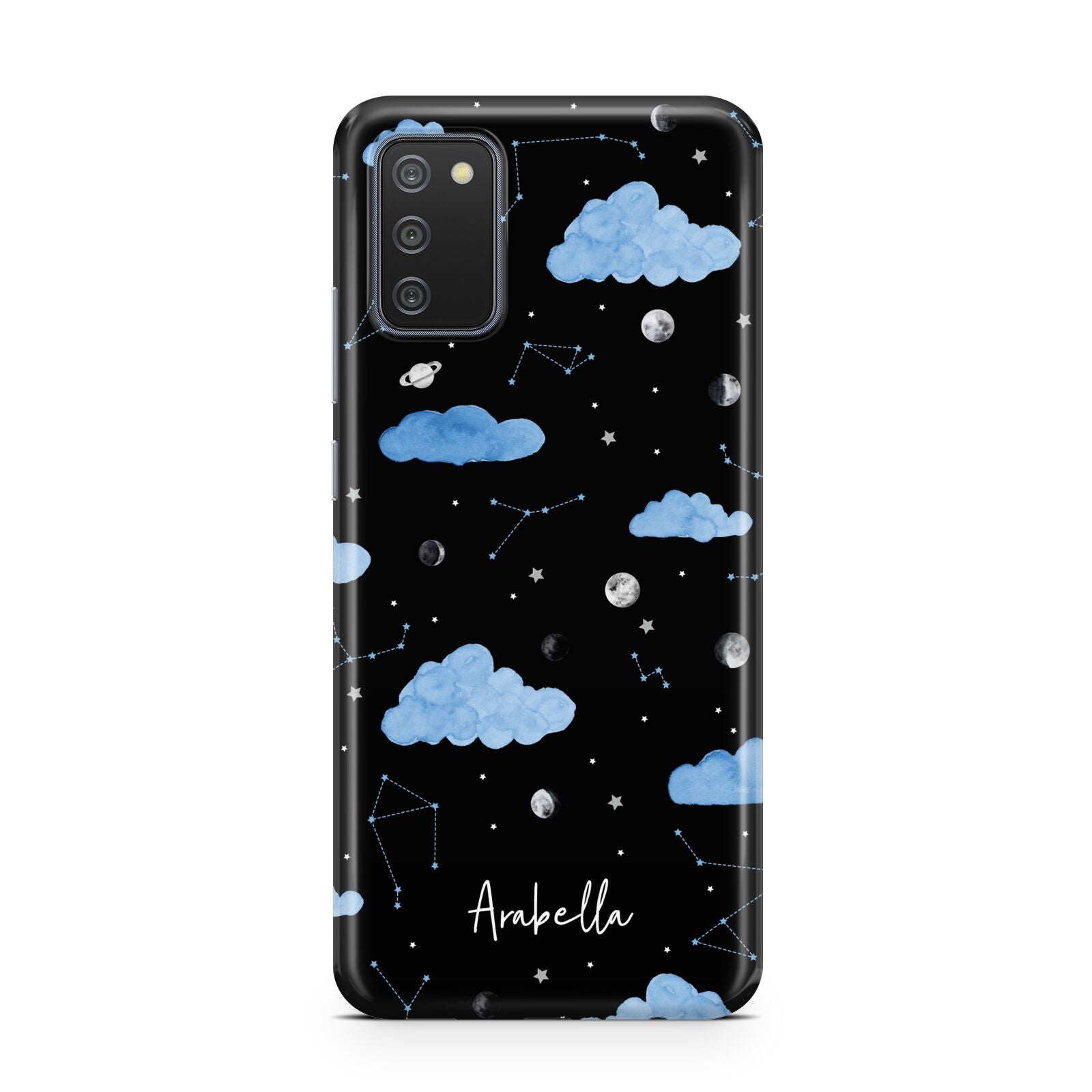 Cloudy Night Sky with Name Samsung A02s Case