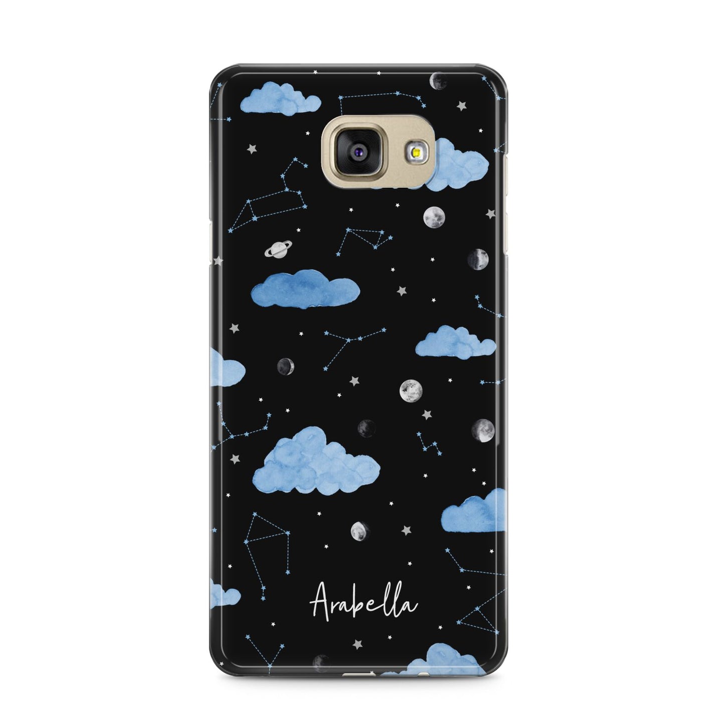 Cloudy Night Sky with Name Samsung Galaxy A5 2016 Case on gold phone
