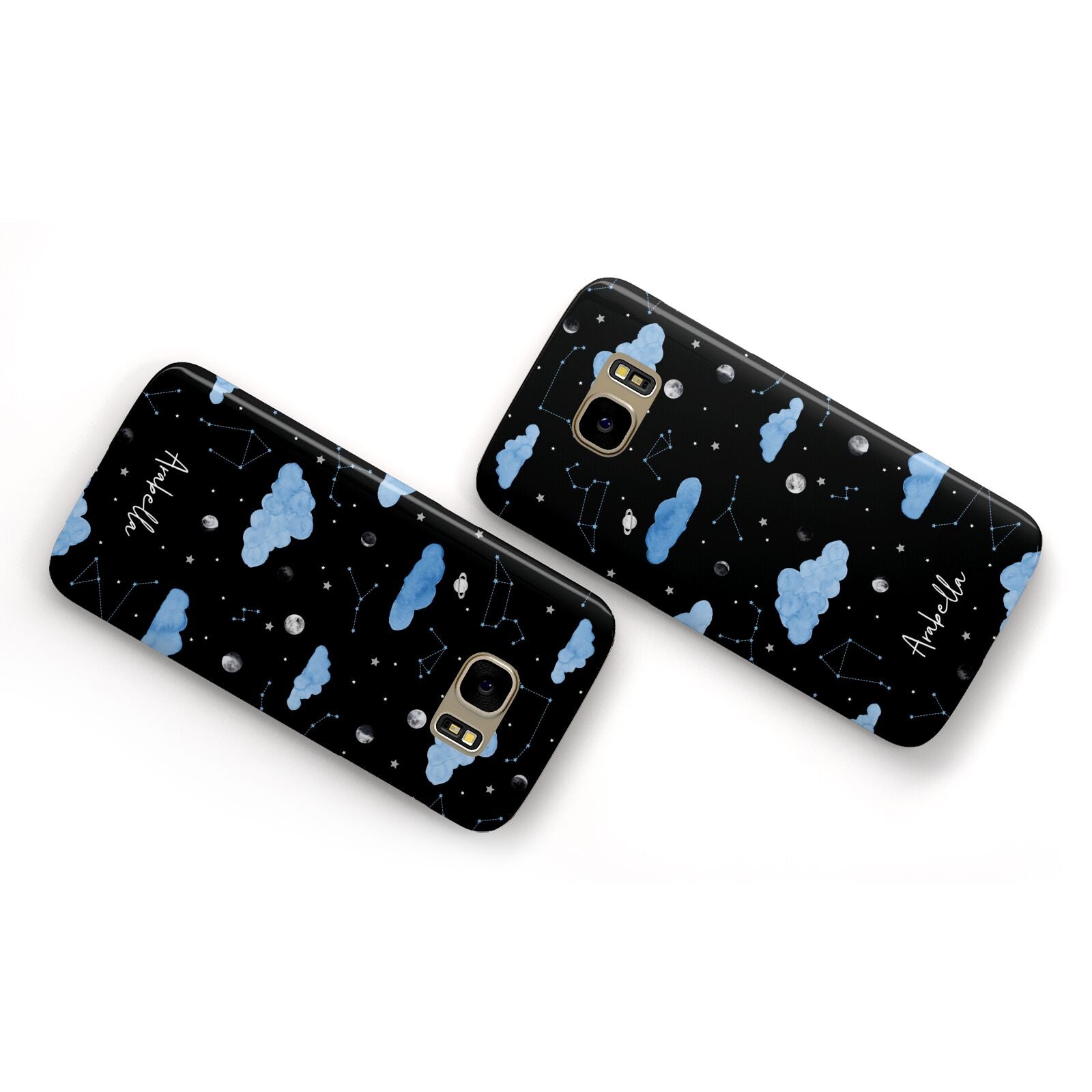 Cloudy Night Sky with Name Samsung Galaxy Case Flat Overview