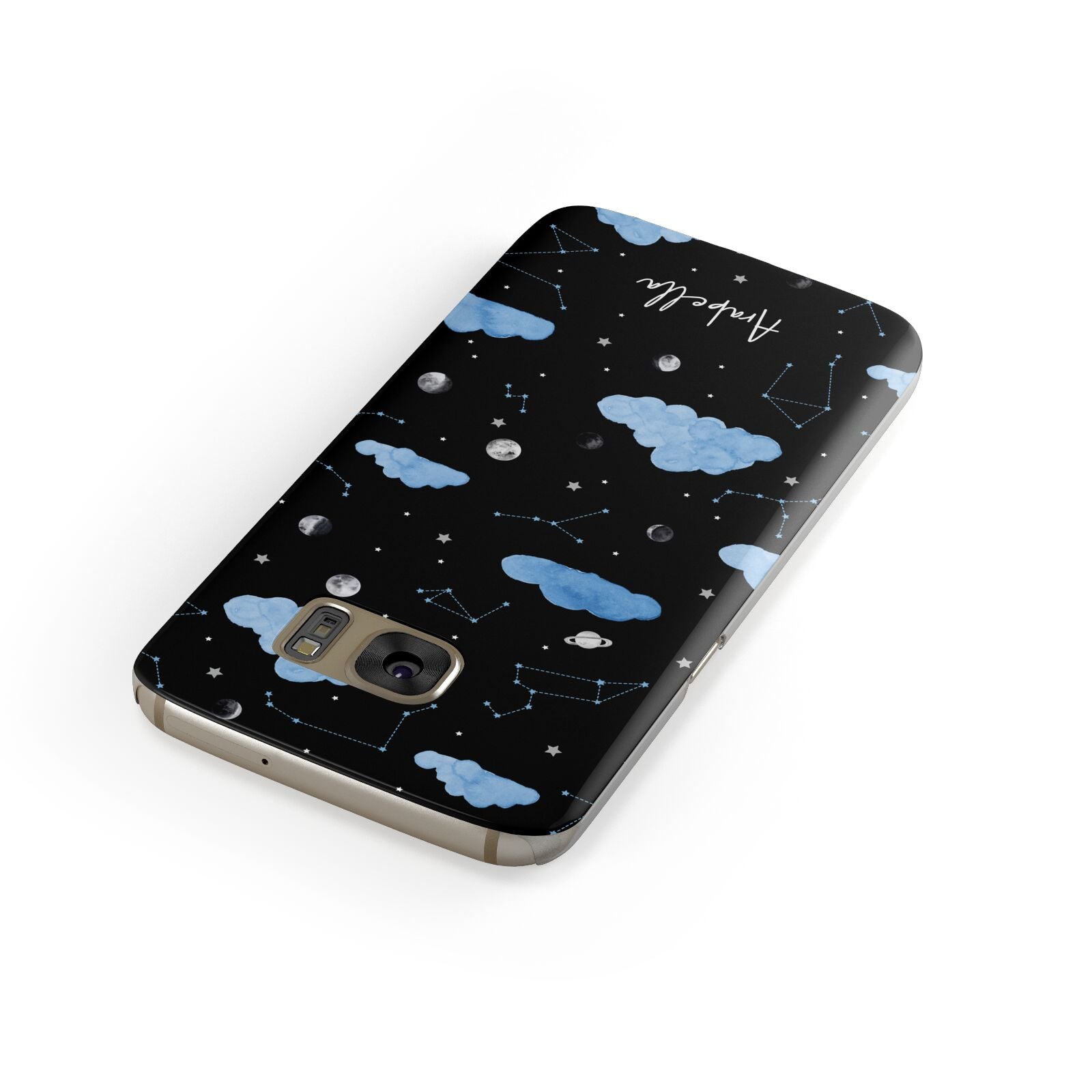 Cloudy Night Sky with Name Samsung Galaxy Case Front Close Up