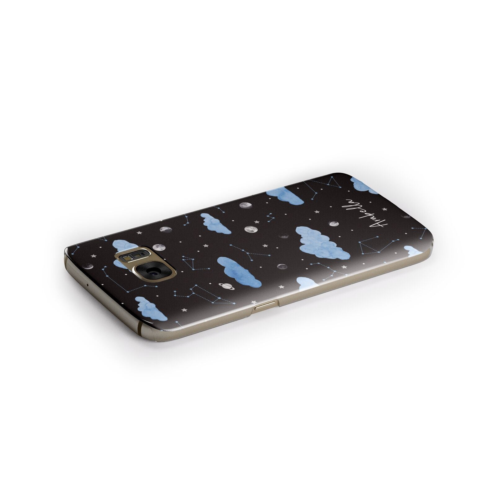 Cloudy Night Sky with Name Samsung Galaxy Case Side Close Up