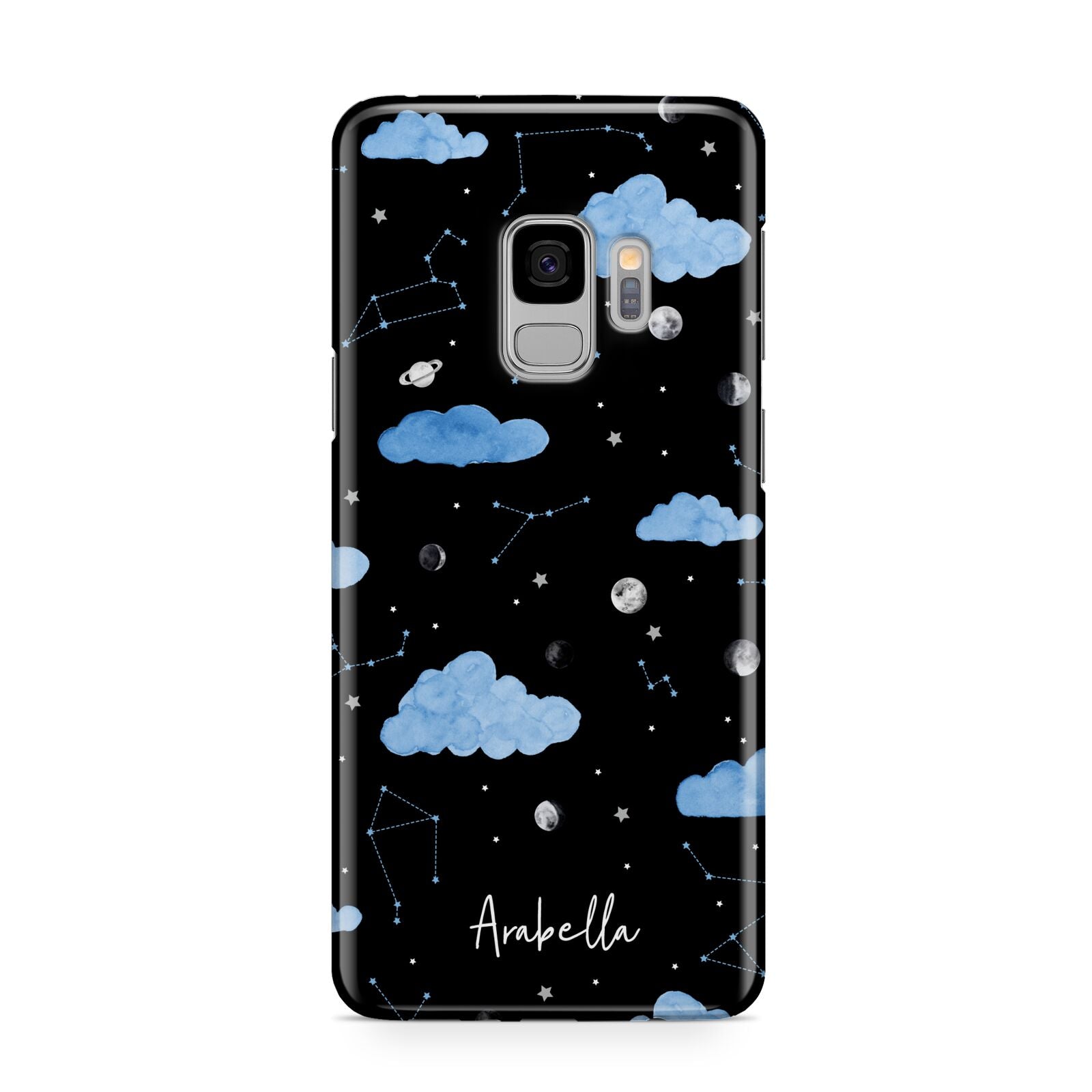 Cloudy Night Sky with Name Samsung Galaxy S9 Case