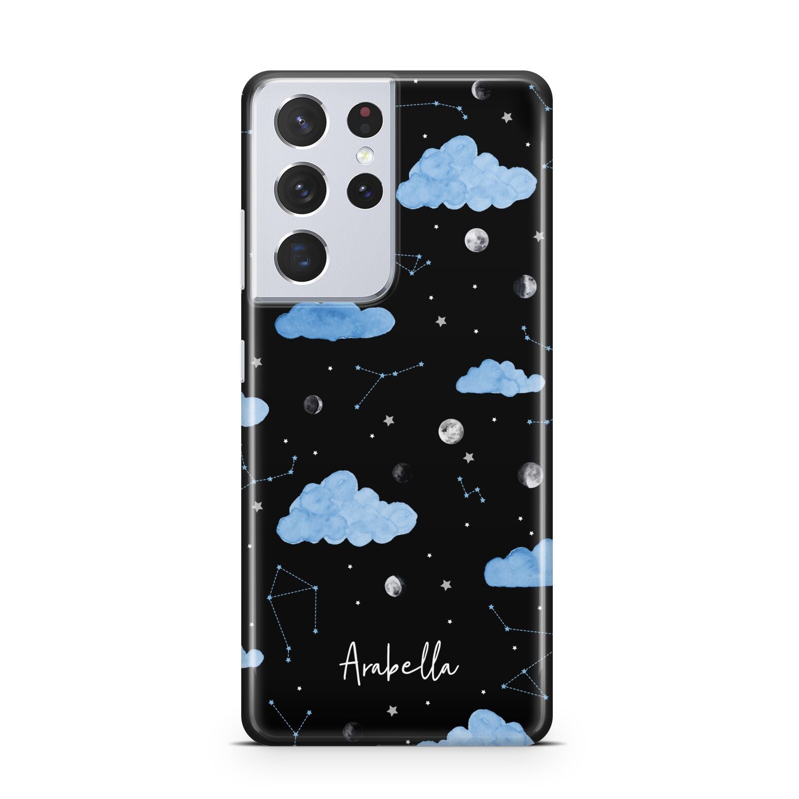 Cloudy Night Sky with Name Samsung S21 Ultra Case