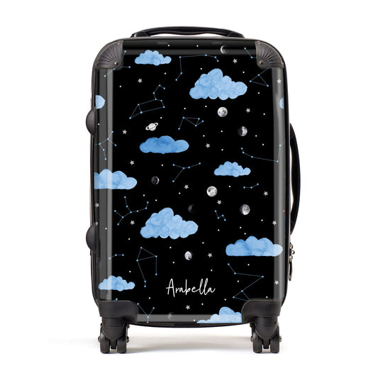 Cloudy Night Sky with Name Suitcase