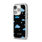 Cloudy Night Sky with Name iPhone 14 Pro Glitter Tough Case Silver Angled Image