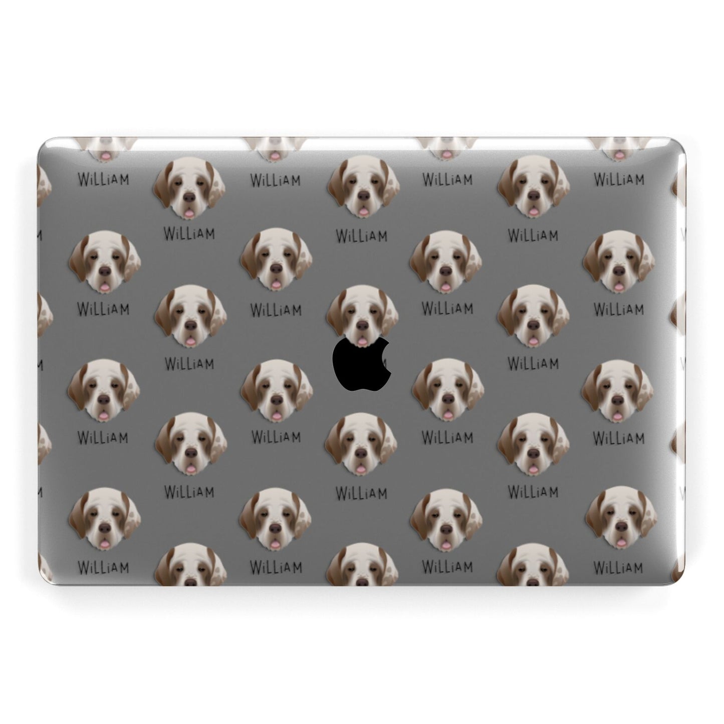 Clumber Spaniel Icon with Name Apple MacBook Case