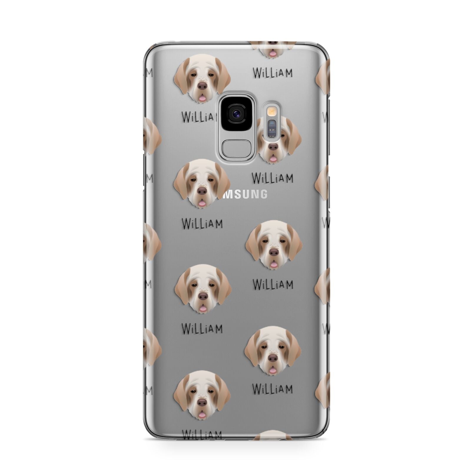 Clumber Spaniel Icon with Name Samsung Galaxy S9 Case