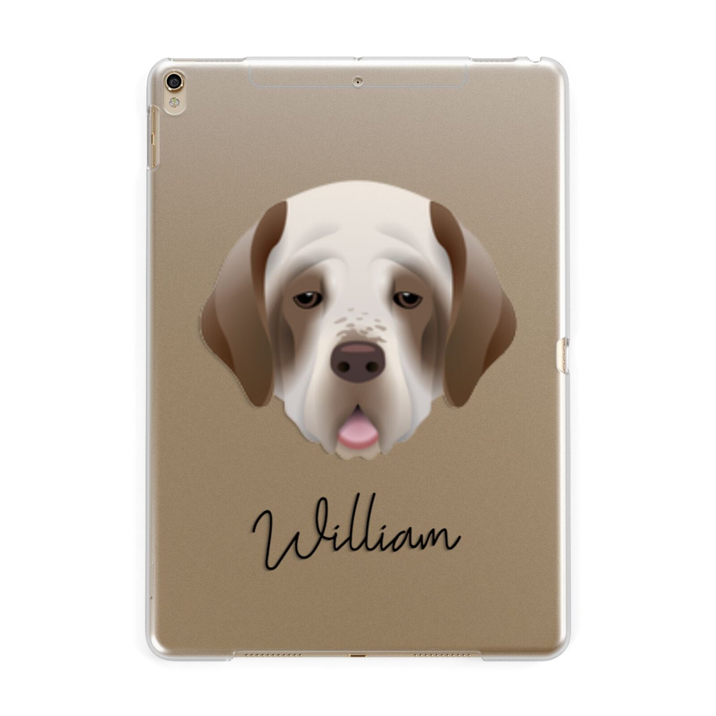 Clumber Spaniel Personalised Apple iPad Gold Case