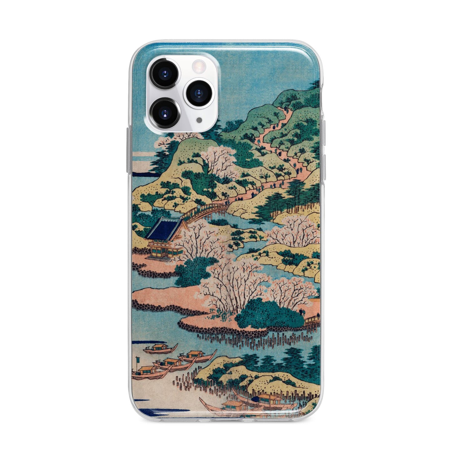 Coastal Community By Katsushika Hokusai Apple iPhone 11 Pro Max in Silver with Bumper Case